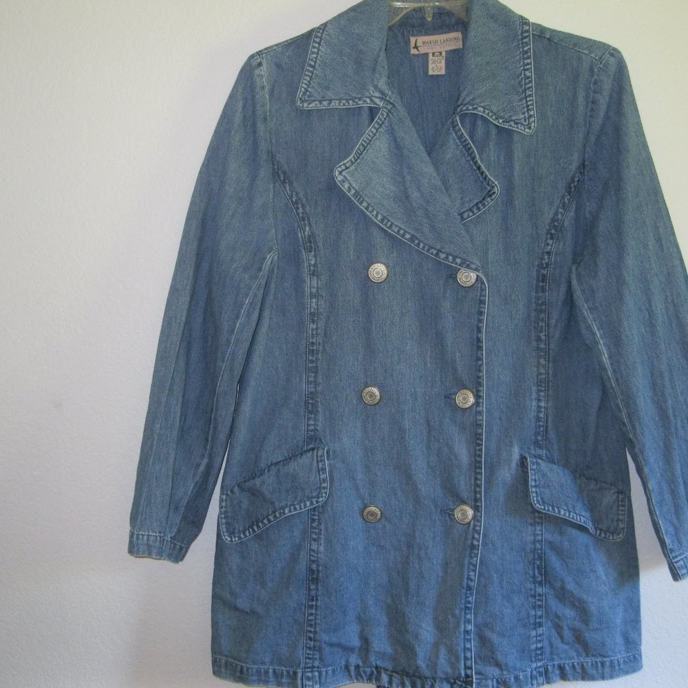 Marsh Landing Blue Jean Coat.  -- Large. -- Time period 80's and 90's.